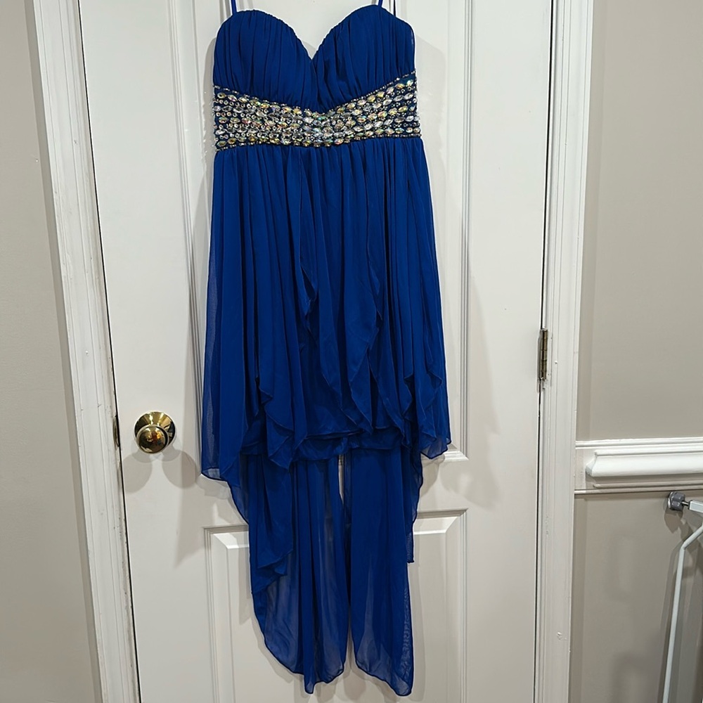Strapless high- low dress